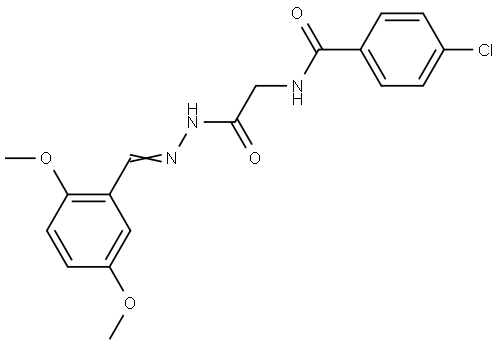 4-CHLORO-N-(2-(2-(2,5-DIMETHOXYBENZYLIDENE)HYDRAZINO)-2-OXOETHYL)BENZAMIDE,880037-89-8,结构式