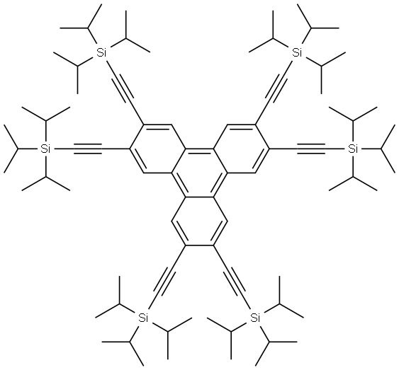2,3,6,7,10,11-hexakis(triisopropylsilylethynyl)triphenylene Structure
