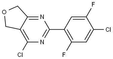 4-chloro-2-(4-chloro-2,5-difluorophenyl)-5,7-dihydrofuro[3,4-d]pyrimidine,885039-05-4,结构式