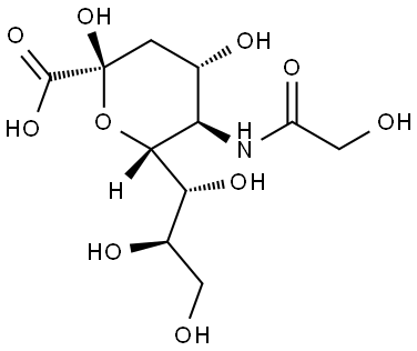 β-Neuraminic acid, N-(2-hydroxyacetyl)- Structure