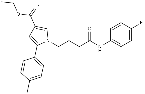 ethyl 1-(4-((4-fluorophenyl)amino)-4-oxobutyl)-5-(p-tolyl)-1H-pyrrole-3-carboxylate Structure