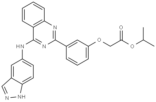 isopropyl 2-(3-(4-((1H-indazol-5-yl)amino)quinazolin-2-yl)phenoxy)acetate Structure