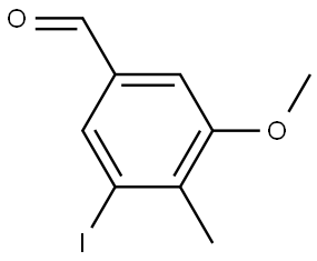 Benzaldehyde, 3-iodo-5-methoxy-4-methyl- Structure