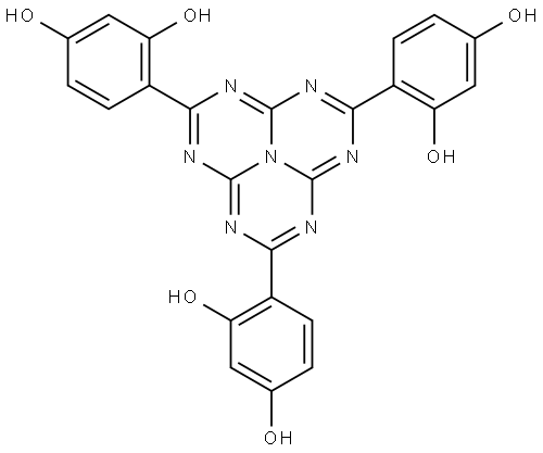 2,5,8-TRIS(2,4-DIHYDROXYPHENYL)-1,3,4,6,7,9,9B-HEPTAAZAPHENALENE 结构式