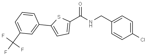 N-[(4-Chlorophenyl)methyl]-5-[3-(trifluoromethyl)phenyl]-2-thiophenecarboxamide Structure