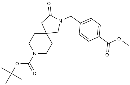 tert-butyl 2-[4-(methoxycarbonyl)benzyl]-3-oxo-2,8-diazaspiro[4.5]decane-8-carboxylate 结构式