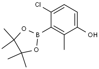 4-Chloro-2-methyl-3-(4,4,5,5-tetramethyl-1,3,2-dioxaborolan-2-yl)phenol Structure