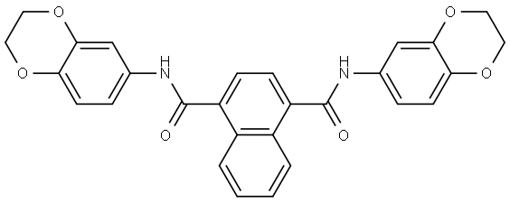 N1,N4-bis(2,3-dihydrobenzo[b][1,4]dioxin-6-yl)naphthalene-1,4-dicarboxamide Struktur