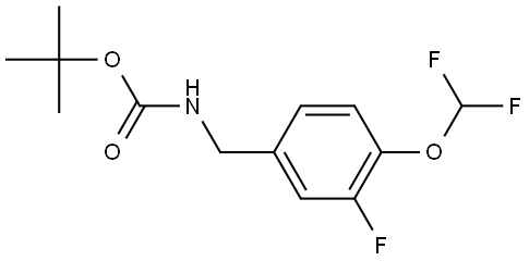 tert-butyl N-{[4-(difluoromethoxy)-3-fluorophenyl]methyl}carbamate 结构式