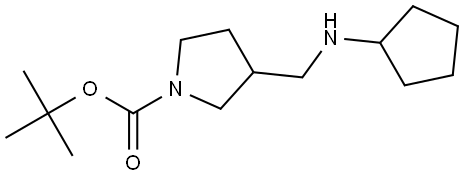 tert-butyl 3-((cyclopentylamino)methyl)pyrrolidine-1-carboxylate 结构式