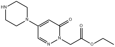 Ethyl 2-(6-oxo-4-(piperazin-1-yl)pyridazin-1(6H)-yl)acetate 结构式