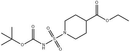 1-(N-(叔丁氧羰基)磺酰基)哌啶-4-甲酸乙酯,1000018-25-6,结构式