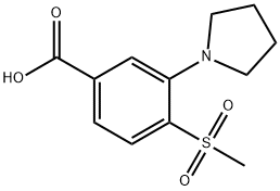 3-(1-吡咯烷基)-4-甲砜基苯甲酸 结构式
