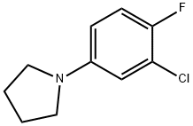 1-(3-Chloro-4-fluorophenyl)pyrrolidine,1000339-33-2,结构式