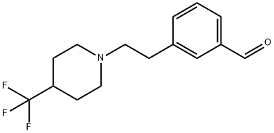 3-{2-[4-(trifluoromethyl)piperidino]ethyl}benzenecarbaldehyde Structure