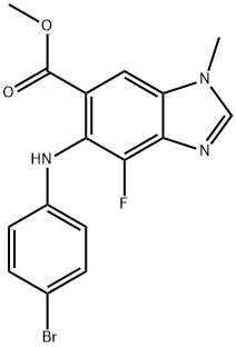 Methyl 5-(4-Bromophenylamino)-4-Fluoro-1-Methyl-1H-Benzo[D]Imidazole-6-Carboxylate Structure