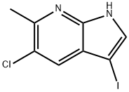 5-氯-3-碘-6-甲基-1H-吡咯并[2,3-B]吡啶 结构式
