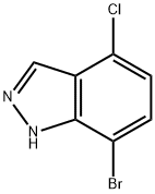 7-ブロモ-4-クロロ-1H-インダゾール 化学構造式