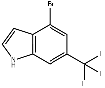 4-ブロモ-6-(トリフルオロメチル)-1H-インドール 化学構造式