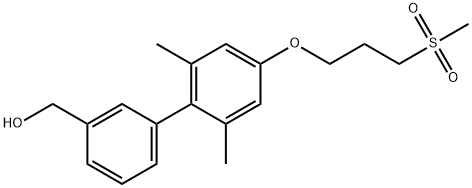(2',6'-ジメチル-4'-(3-(メチルスルホニル)プロポキシ)-[1,1'-ビフェニル]-3-イル)メタノール 化学構造式