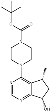 tert-butyl 4-((5R,7S)-7-hydroxy-5-Methyl-6,7-dihydro-5H-cyclopenta[d]pyriMidin-4-yl)piperazine-1-carboxylate Structure