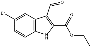 5-溴-3-甲酰基-1H-吲哚-2-甲酸乙酯,100123-25-9,结构式