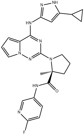 (2S)-1-[4-[(5-シクロプロピル-1H-ピラゾール-3-イル)アミノ]ピロロ[2,1-f][1,2,4]トリアジン-2-イル]-N-(2-フルオロ-5-ピリジニル)-2-メチル-2-ピロリジンカルボアミド price.