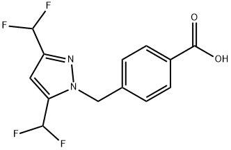 4-{[3,5-Bis(difluoromethyl)-1H-pyrazol-1-yl]methyl}benzoic acid Structure