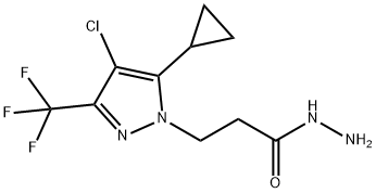 3-[4-Chloro-5-cyclopropyl-3-(trifluoromethyl)-1H-pyrazol-1-yl]propanehydrazide Struktur