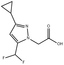 2-[3-环丙基-5-(二氟甲基)-1H-吡唑-1-基]乙酸 结构式