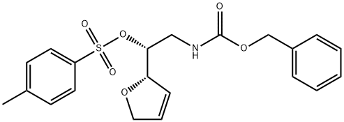 Benzyl N-[(2R)-2-[(2S)-2,5-dihydrofuran-2-yl]-2-[(4-methylbenzenesulfonyl)oxy]ethyl]carbamate Struktur