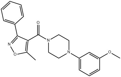 Methanone, [4-(3-methoxyphenyl)-1-piperazinyl](5-methyl-3-phenyl-4-isoxazolyl)-,1001603-06-0,结构式