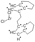 rac-乙烯双(4,5,6,7-四氢-1-茚基)二氯化锆, 100163-29-9, 结构式