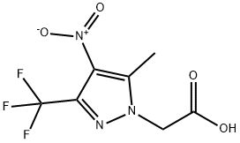 [5-Methyl-4-nitro-3-(trifluoromethyl)-1H-pyrazol-1-yl]acetic acid 化学構造式