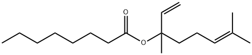 オクタン酸1-エテニル-1,5-ジメチル-4-ヘキセニル 化学構造式