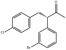 (S)-3-(3-溴苯基)-4-(4-氯苯基)丁-2-酮,1002752-54-6,结构式