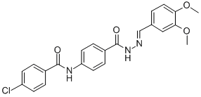 Benzoic acid, 4-((4-chlorobenzoyl)amino)-, ((3,4-dimethoxyphenyl)methy lene)hydrazide 结构式
