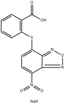 2-[(7-ニトロベンゾフラザン-4-イル)チオ]安息香酸ナトリウム 化学構造式