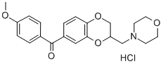 1,4-Benzodioxan, 7-(p-methoxybenzoyl)-2-(morpholinomethyl)-, hydrochlo ride 化学構造式