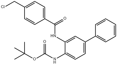 N-[3-[[4-(氯甲基)苯甲酰基]氨基][1,1'-联苯]-4-基]氨基甲酸叔丁酯 结构式