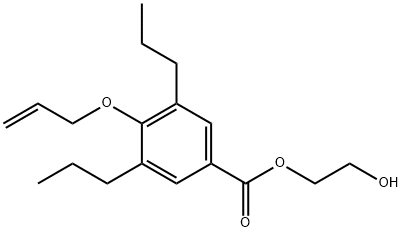 2-hydroxyethyl 4-prop-2-enoxy-3,5-dipropyl-benzoate Struktur