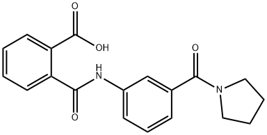 2-{[3-(1-pyrrolidinylcarbonyl)anilino]carbonyl}benzoic acid Structure