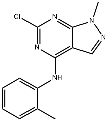 6-氯-1-甲基-N-(2-甲基苯基)-1H-吡唑并[3,4-D]嘧啶-4-胺, 100376-17-8, 结构式