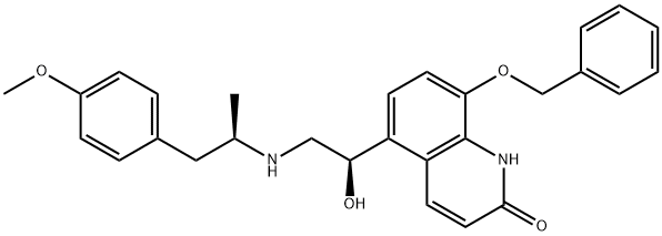 5-[(1R)-1-羟基-2-[[(1R)-2-(4-甲氧基苯基)-1-甲基乙基]氨基]乙基]-8-(苄氧基)-2(1H)-喹啉酮, 100429-06-9, 结构式