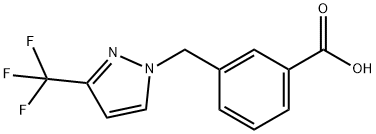 3-{[3-(Trifluoromethyl)-1H-pyrazol-1-yl]methyl}benzoic acid Struktur