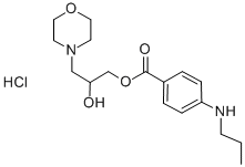 2-Hydroxy-3-morpholinopropyl p-(propylamino)benzoate hydrochloride 结构式