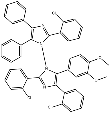100486-97-3 2，2’，4-トリス（2-クロロフェニル）-5-（3，4-ジメトキシフェニル）-4’，5’-ジフェニル-1，1’-ビイミダゾールを主成分とする2，4-ビス（2-クロロフェニル）-5-（3，4-ジメトキシフェニル）イミダゾールと2-（2-クロロフェニル）-4，5-ジフェニルイミダゾールの反応生成物