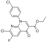 7-CHLORO-1-(4-CHLORO-PHENYL)-6-FLUORO-4-OXO-1,4-DIHYDRO-[1,8]NAPHTHYRIDINE-3-CARBOXYLIC ACID ETHYL ESTER Structure