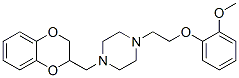 1-(7,10-dioxabicyclo[4.4.0]deca-1,3,5-trien-9-ylmethyl)-4-[2-(2-methox yphenoxy)ethyl]piperazine 化学構造式