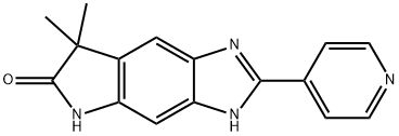 3,7-ジヒドロ-7,7-ジメチル-2-(4-ピリジニル)ピロロ[2,3-f]ベンゾイミダゾール-6(5H)-オン 化学構造式